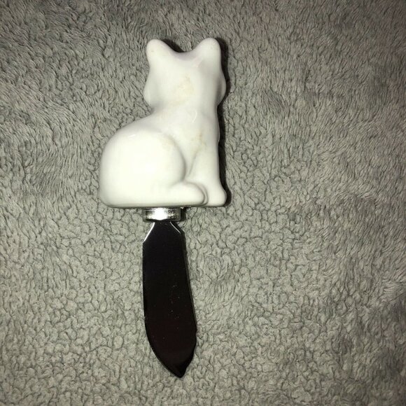 SET OF 2 SPREADERS W Ceramic Fox and Owl Handles Jam Butter Condiments - Picture 6 of 9